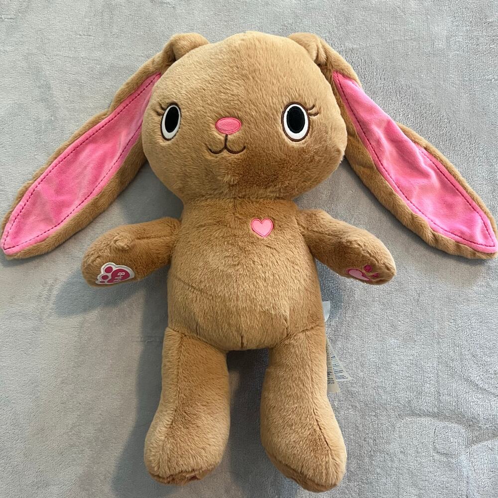Build A Bear Workshop Brown Pink Kabu Pawlette Bunny 2018 Retired 17 inch Plush